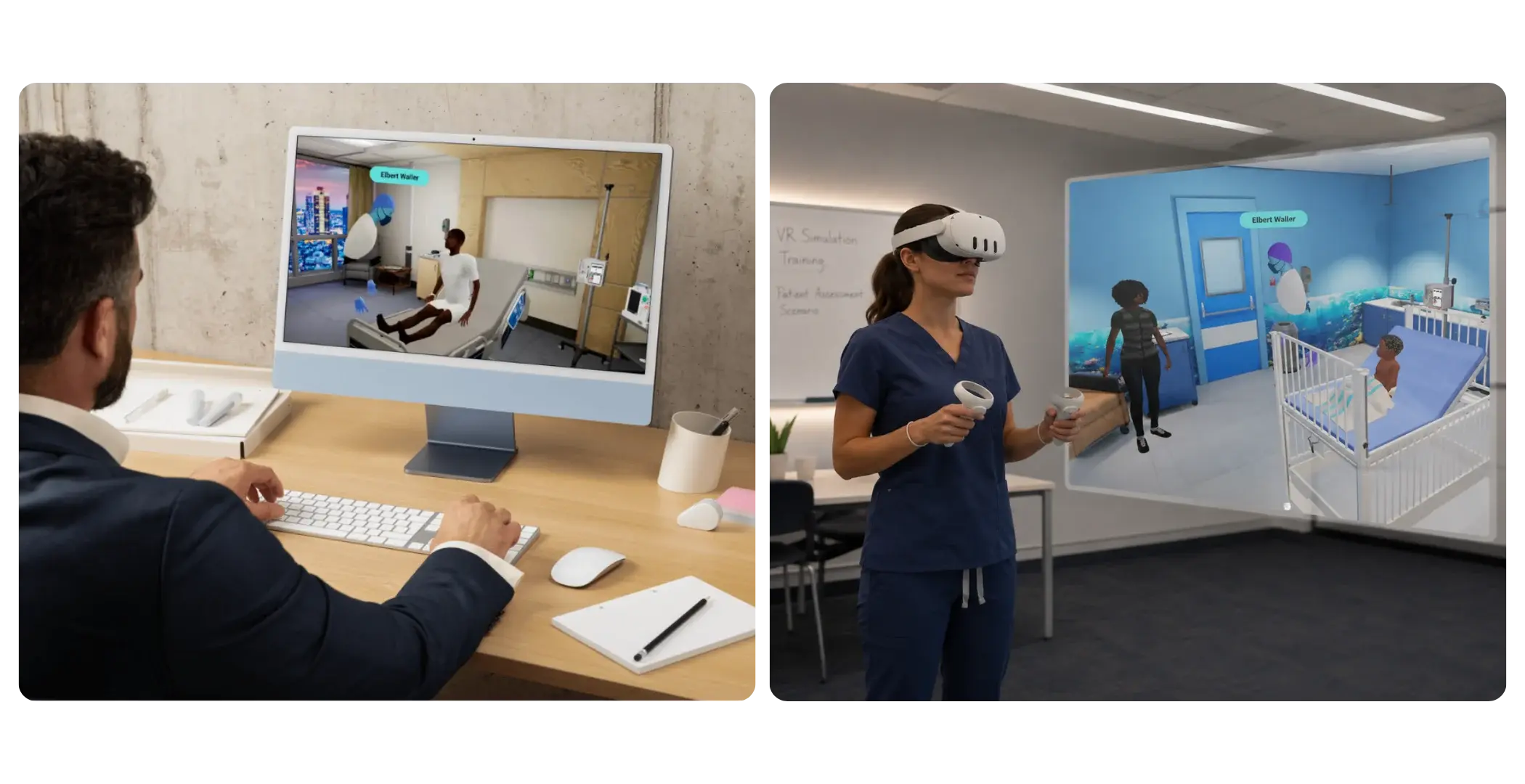 Students completing an LE in VR