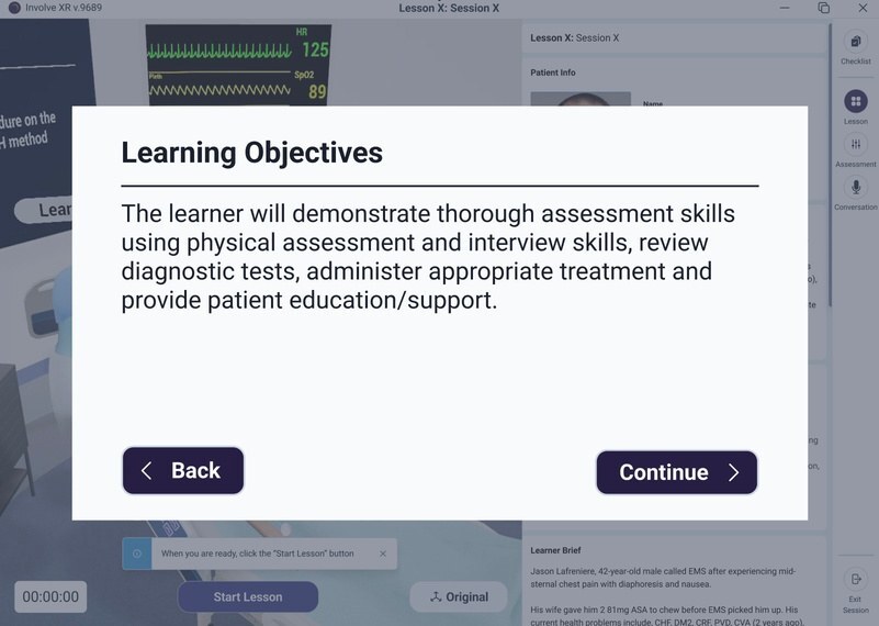 Learning Objectives screen