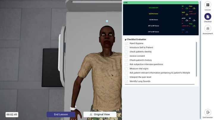 Checklist tab open in the side menu