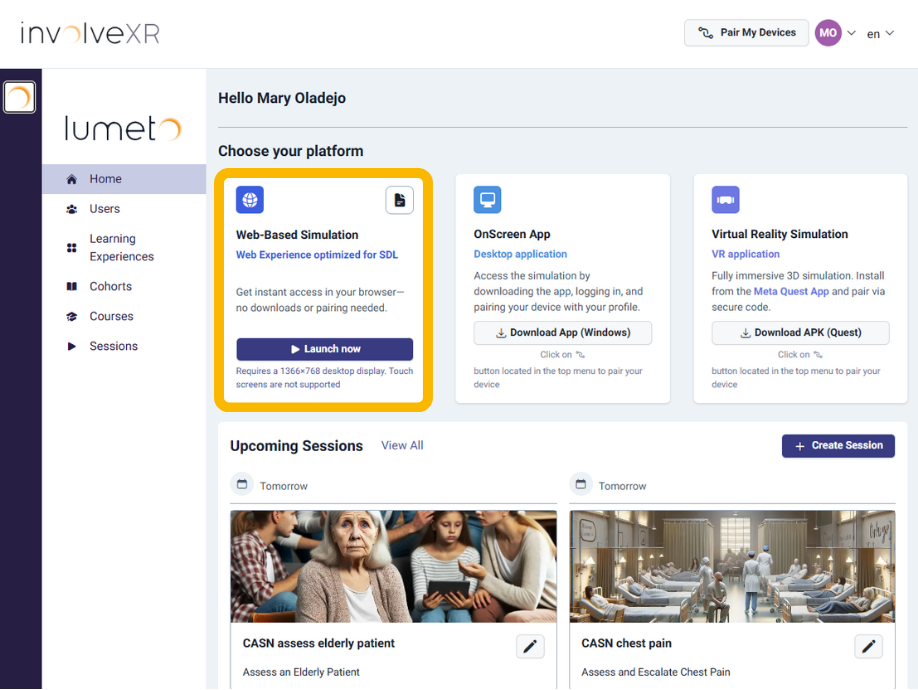  Screenshot - Web-Based Simulation card