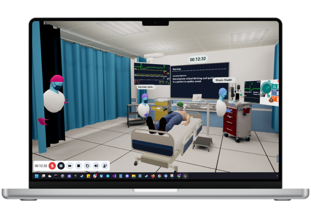 InvolveXR VR simulation shown on a laptop