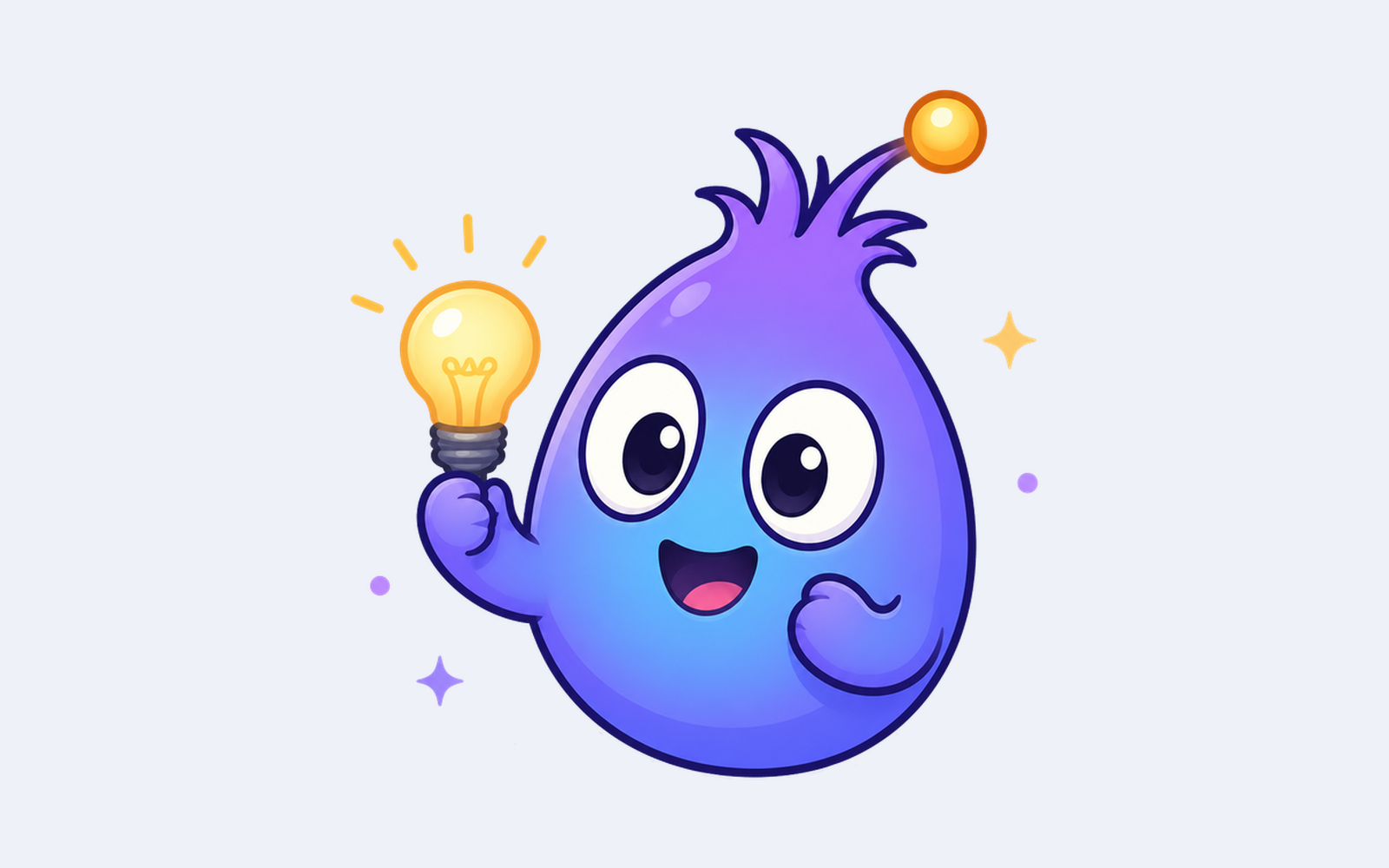 Lumi holding a light bulb