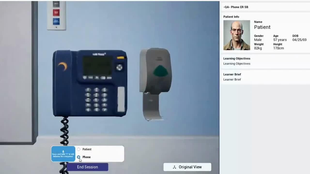 Wall phone in a session