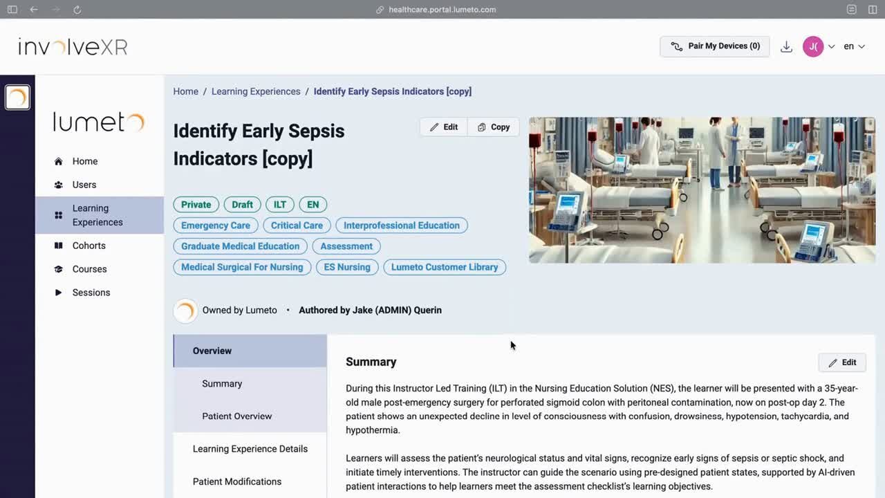 Creating patient states and vitals video
