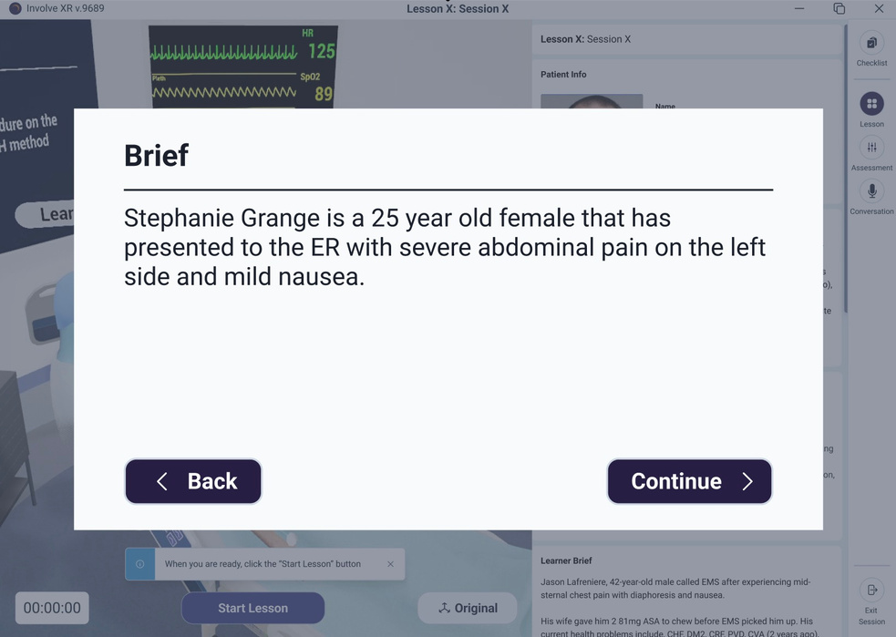 Learner Brief screen