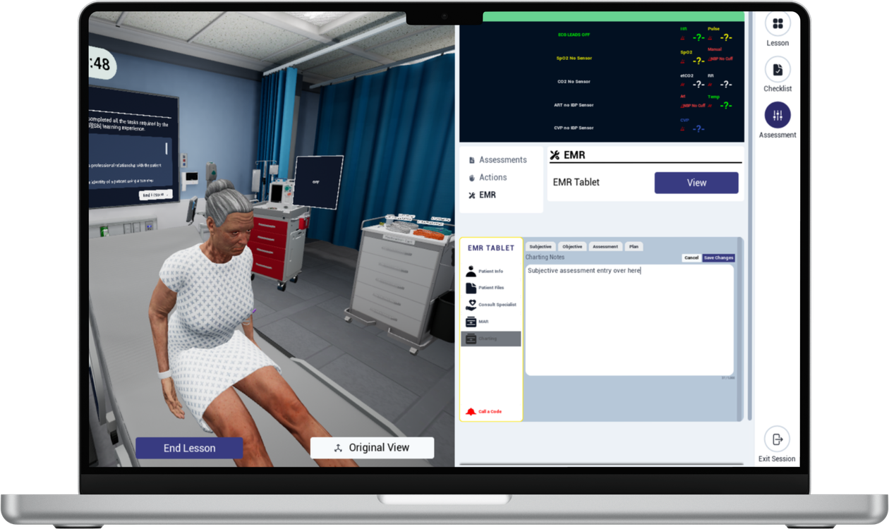 InvolveXR OnScreen scenario running on a laptop